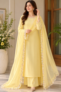 Elegant Pastel Yellow Pakistani Chiffon Suit | Luxury Collection 2026 | Latest Women's Fashion