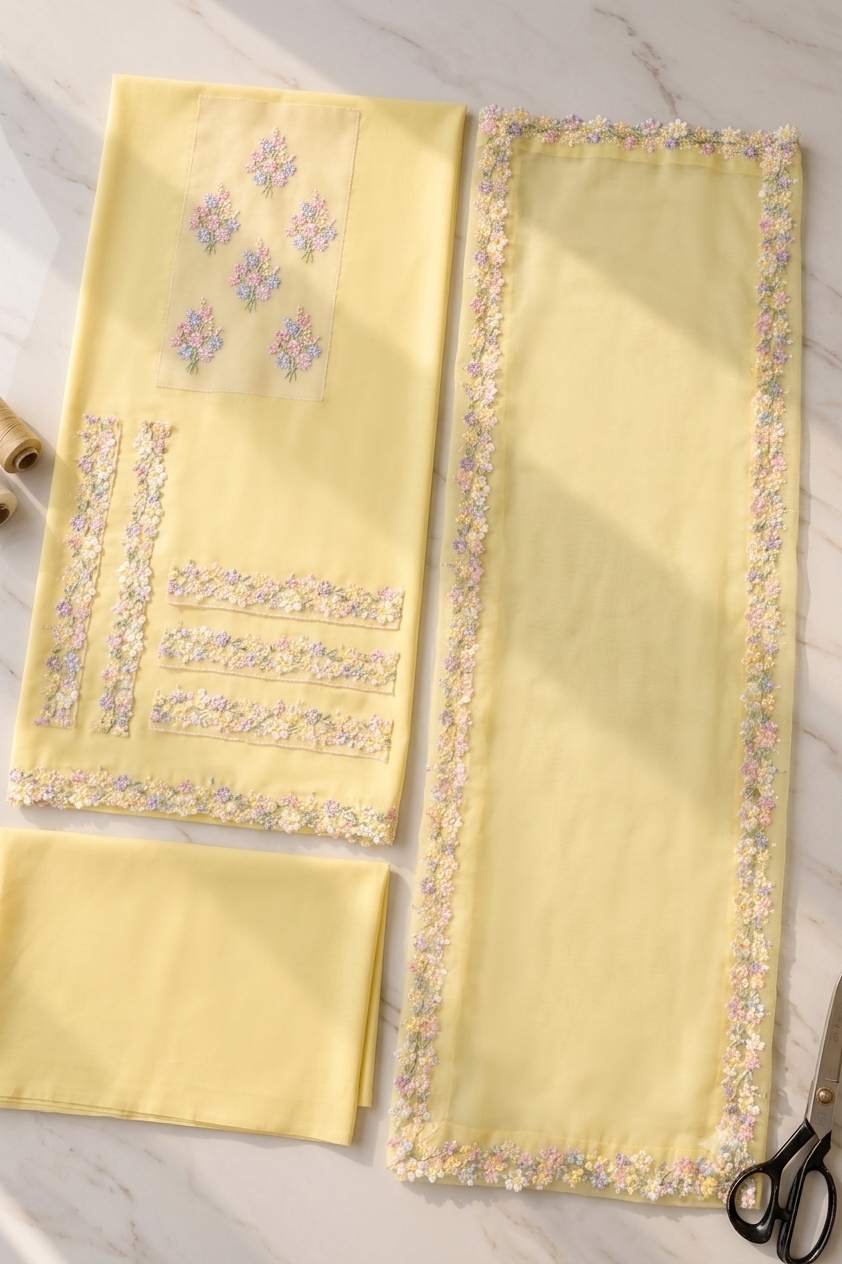 Elegant Pastel Yellow Pakistani Chiffon Suit | Luxury Collection 2026 | Latest Women's Fashion