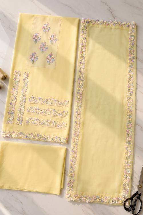 Elegant Pastel Yellow Pakistani Chiffon Suit | Luxury Collection 2026 | Latest Women's Fashion