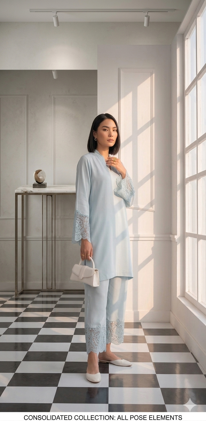 The Powder Blue Lace Luxe Set
