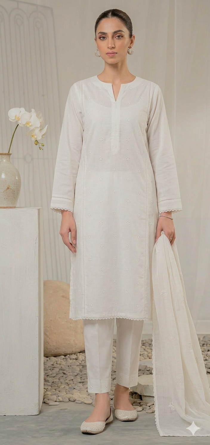 The Serene White Minimalist Ensemble