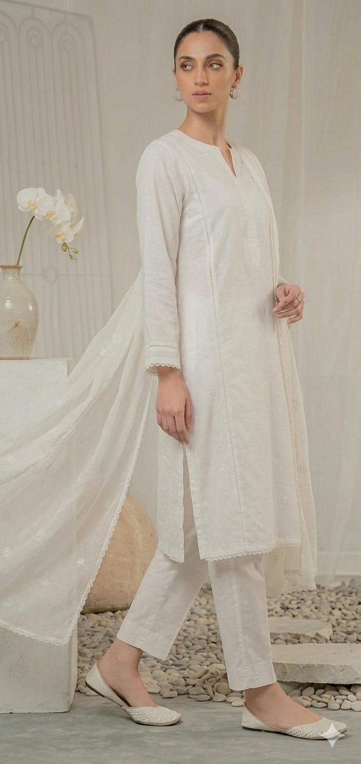 The Serene White Minimalist Ensemble